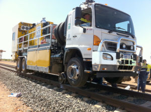 Hyrail rail grinder